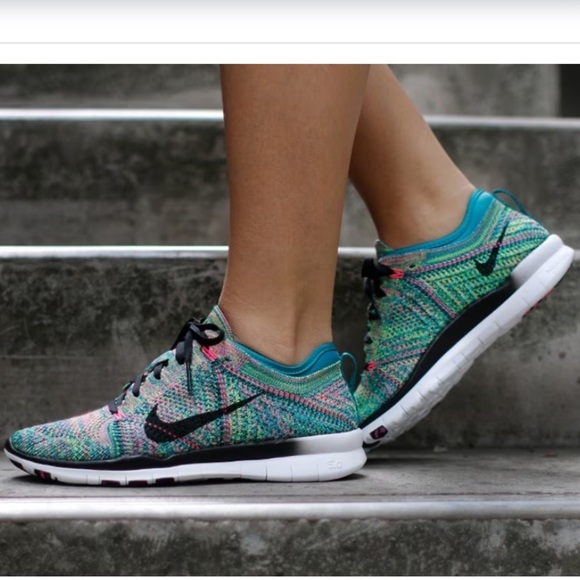 NIKE Women's Free Run Flyknit Multi-color Size 7 - Picture 6 of 7